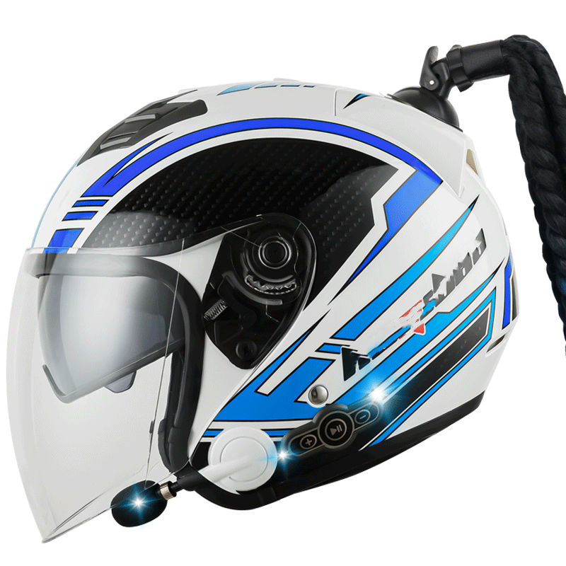 White Phantom with Braids Dual Visors