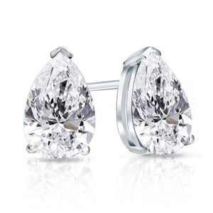 Diamant taille poire certifié IGI 1ct chaque boucle d'oreille 2ct <span class=keywords><strong>tcw</strong></span> en or 18 carats - Product Image 1