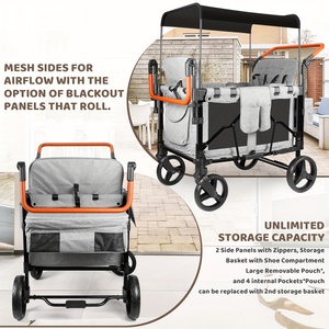 4 chỗ ngồi di động gấp Wagon Xe đẩy tán thoải mái chất liệu vải OEM tùy chỉnh bốn bánh cho trẻ em 'du lịch cắm trại - Product Image 1