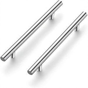 Manijas Modernas de Acero Inoxidable con Acabado Níquel Cepillado para Cajones y Puertas de Gabinetes, Tipo T, para Apartamentos, Dormitorios, Baños y Cocinas, Fáciles de Instalar - Product Image 4