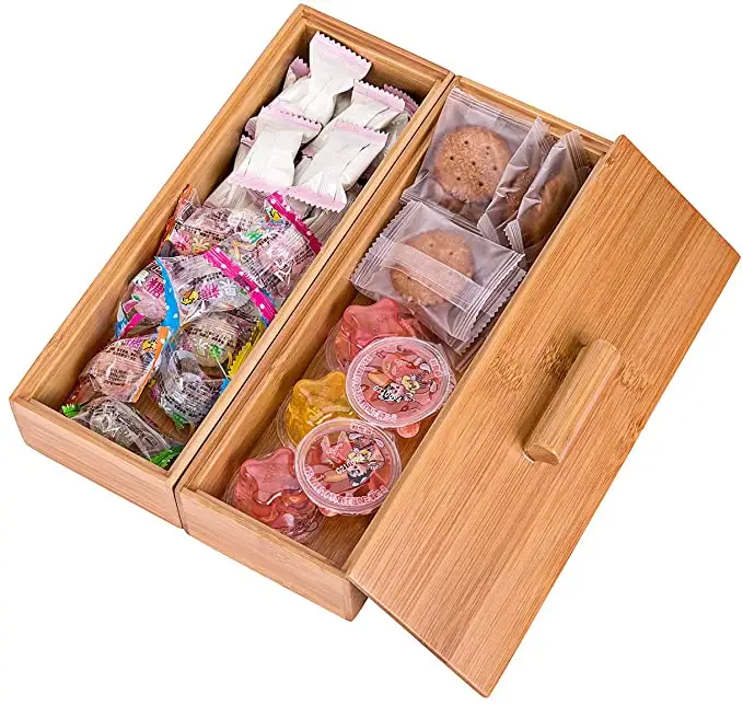 Ahşap çatal-bıçak takımı kapaklı kutu küçük çekmece organizatör mutfak oturma odası depolama şeker saklama kutusu