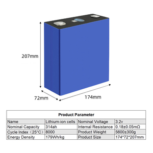 314Ah LiFePO4固态电池 3.2V 可充电 6000次循环 B级 1004.8Wh 用于家庭储能系统 - Product Image 5