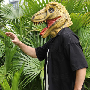 Masque de tête de <span class=keywords><strong>singe</strong></span> dinosaure en latex pour Halloween, Noël, fête, masque intégral, drôle, effrayant, accessoires de déguisement - Product Image 6