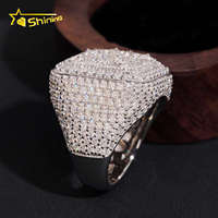 Nuovi Arrivi: Anello da Uomo di Lusso in Argento Massiccio S925 con Moissanite VVS Iced Out, Design Hip Hop con Incastonatura Invertita, Gioiello da Uomo