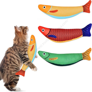Jouets interactifs souples en forme de poisson pour chats, avec herbe à chat, pour la vente en gros - Product Image 1