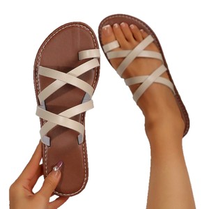 2026 set of toe beach slippers, new women's <b>sandals</b>, foreign trade cross <b>flat</b> bottom - Product Image 5