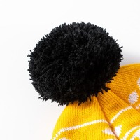 Bonnet en tricot jacquard à pompon, motif lettres, chaud et coupe-vent pour l'hiver et l'automne, vente en gros