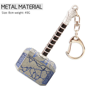 <span class=keywords><strong>Thor</strong></span> Quake armi violenza Viking <span class=keywords><strong>Thor</strong></span> Hammer portachiavi talismano in acciaio portachiavi placcato bronzo Vintage portachiavi martello 3D - Product Image 4