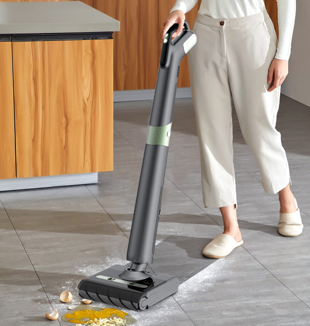 Wet Dry Vacuum Cleaner 16KPa Strong Suction 180 Bendable Body 3-Sided Edge Cleaning Battery-Powered HEPA Filter 200W Household