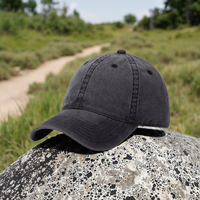 Casquette de baseball à 6 panneaux en coton 100% de couleur unie, style américain vintage, délavée et usée, plaque légère