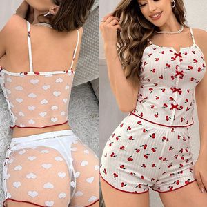 Pyjama sexy - Ensemble de vêtements de nuit en dentelle transparente style pantalon - Ensemble de 2 pièces pour femmes - Vêtements de nuit pour femmes - Product Image 5