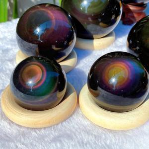 ลูกบอลหินออบซิเดียนสีรุ้งโบฮีเมียนคุณภาพสูงขายส่ง ขนาด 3-5 ซม. ขัดเงา ของตกแต่งบ้านที่ไม่เหมือนใคร ของที่ระลึกวันหยุด ของขวัญ บรรจุภัณฑ์ปลอดภัย - Product Image 2
