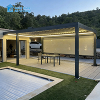 Pergola de jardin de luxe Sweet Home, imperméable, avec toit rigide en aluminium, design moderne, pour l'extérieur, avec toit à lamelles, maison d'été
