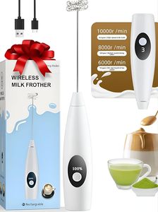 Espumador de <span class=keywords><strong>Leche</strong></span> Recargable de Mano, Espumador de Café de 3 Velocidades con Batería e Indicador de Velocidad - Product Image 2