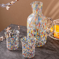 Ensemble de bouilloires artisanales résistantes à la chaleur, colorées, pour la cuisine bohème, avec bouteille d'eau et tasses à boisson, vente en gros