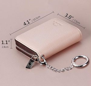 Tarjetero con Bloqueo RFID para Hombre y Mujer, con Cierre, Tipo Acordeón, Delgado, de Cuero Genuino, para Tarjetas de Crédito y de Visita - Product Image 6