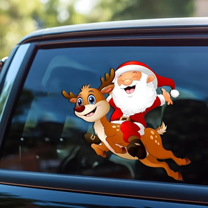 Autocollant en vinyle père noël et renne véhicule festif et <span class=keywords><strong>moto</strong></span> accessoires de voiture de noël durables autocollants de décoration - Product Image 4