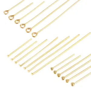 Custom 12mm Earrings Connector Gold Plating Stainless Steel Round Flat Ball Head Pin End Caps Jewelry Findings