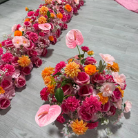 Bouquet de fleurs en boule rose et orange de 50 cm pour allée, arrangement floral, centre de table de mariage, décoration d'événements