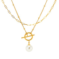 Collier pendentif en perle d'imitation blanche de mariage pour femmes à la mode