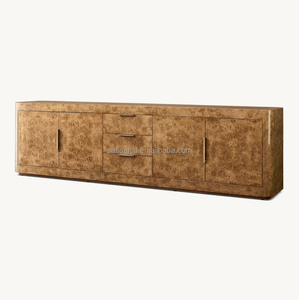Sassanid Living <span class=keywords><strong>Furniture</strong></span> Caramel Oak Burl Bardot Burl Consola multimedia de 4 puertas con cajones - Product Image 2