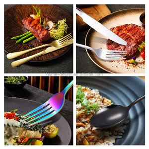 <span class=keywords><strong>Vendita</strong></span> Diretta dalla Fabbrica Set di Posate Classiche <span class=keywords><strong>in</strong></span> Acciaio Inox 18/0 da 24 Pezzi Oro Nero Arcobaleno Cucchiai Forchette Coltelli Sostenibili - Product Image 5