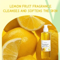 Gel Douche Exfoliant au Citron Marque Blanche, Nettoyant Blanchissant Lissant, Lavant Corporel Naturel à la Vitamine C, Gommage Nettoyant