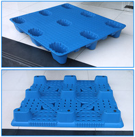 Palette en plastique industrielle empilable à 4 voies, 8 kg, 1200*800*140 mm, à neuf pieds, de style européen, moulée par soufflage, pour le transport