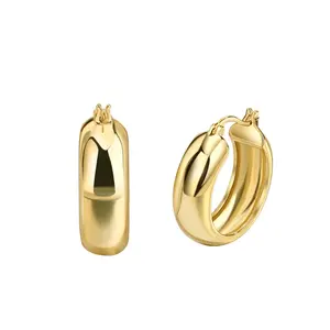 Ide produk 2024 mode kostum perhiasan desainer trendi anting-anting Hoop berlapis emas 18k untuk wanita hadiah liburan