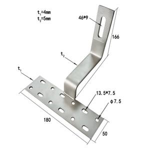 Crochets de fixation modernes en aluminium de haute qualité pour panneaux solaires sur toiture en tuiles, résistance au vent 60 m/s, charge de neige 3 KN/m, taille et logo personnalisables - Product Image 4