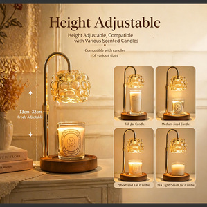 Lampe chauffe-<span class=keywords><strong>bougie</strong></span> en verre texturé motif raisin, 4 niveaux <span class=keywords><strong>de</strong></span> luminosité, avec minuterie d'arrêt automatique, pour la décoration intérieure – Nouveauté 2026, Meilleure Vente - Product Image 4