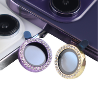 Protection d'objectif d'appareil photo en verre trempé avec anneaux de protection individuels incrustés de diamants pour iPhone 12, 13, 14, 15, 16 Pro Max