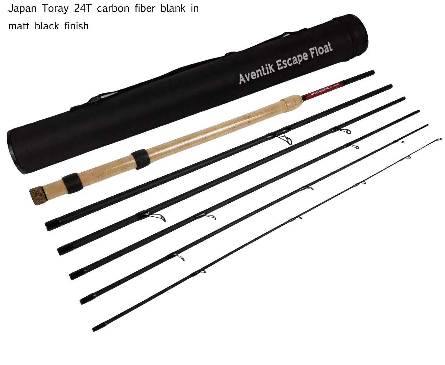 Floating fishing rod 13'0'' 6-20g 6sec Japan Toray 24T carbon fiber blank in matt black finish (B07)