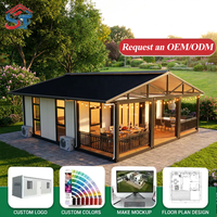 Casa Contenedor Plegable 3 en 1 de Ensamblaje Rápido y Expandible de 40 Pies con Panel Sándwich, Diseño Moderno para Uso Hotelero y Familiar
