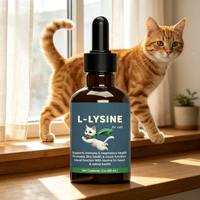 Prix d'usine, testé par un tiers, avec probiotiques pour la santé intestinale, gouttes de lysine pour chats
