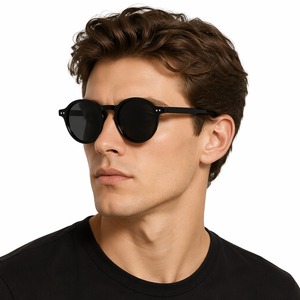 Gafas <span class=keywords><strong>de</strong></span> <span class=keywords><strong>Sol</strong></span> Redondas con Orificio <span class=keywords><strong>para</strong></span> Llave, Negras, <span class=keywords><strong>para</strong></span> Hombre y Mujer, Lentes Retro Clásicas con Protección UV400, Remaches Plateados, <span class=keywords><strong>para</strong></span> Conducir a Diario - Product Image 2