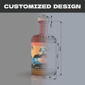 Logotipo personalizado etiquetado 100mL 200ml 500ml 750ml Botella de licor de vidrio glaseado transparente - Product Image 6