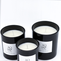 Lilin Aromaterapi Mewah AOYIN dari Lilin Kedelai dalam Stoples Kaca Hitam, Lilin Beraroma untuk Dekorasi Hotel dan Rumah, Hadiah Hari Valentine, Paskah, dan Liburan