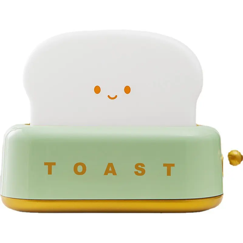 Toaster Small Night Light Creative USB Charging Dimming Lighting Table Lamp LED Warm Light Bedroom Bedside Sleep Lamp Timing
