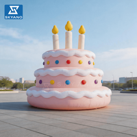 Gâteau d'anniversaire gonflable géant, décoration de fête, publicité promotionnelle commerciale