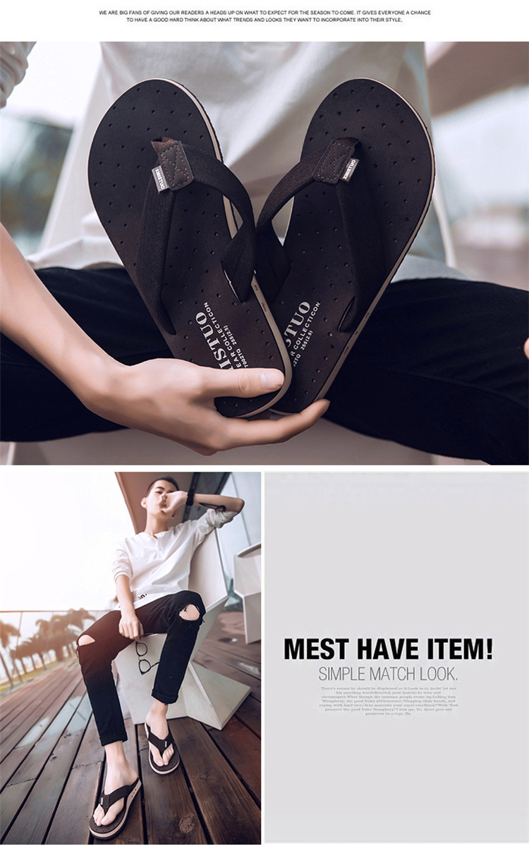 Summer Beach Slippers Custom Logo Men Flip Flops Slipper Rubber Sole EVA Men Flip-Flop