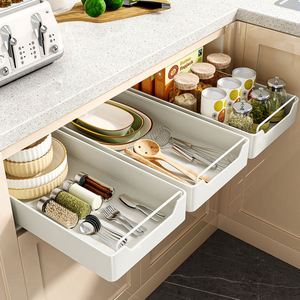 Kitchen Pull-out <b>Storage</b> Shelves Tableware Separate <b>Storage</b> <b>Box</b> Kitchen Cabinet Organizer Drawer - Product Image 5