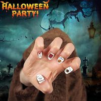 Autocollants d'art pour ongles en papier fin imperméables pour Halloween, motifs mignons de fantômes, citrouilles, chauves-souris, chats, crânes 3D, auto-adhésifs, 10 pièces, manucure DIY