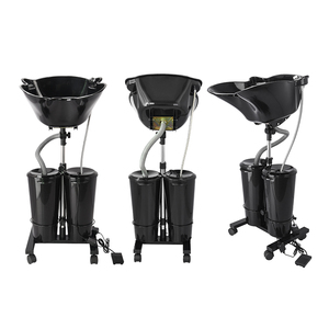 BeautyCool Hair Barber Salon Meubles Lavabo Chaises Portable Shampooing Bol Noir - Product Image 1