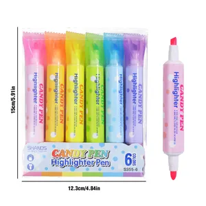 SHANDS mini permen lucu anak-anak siswa menggambar pena ajaib highlighter spidol set