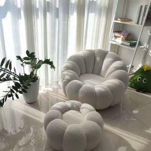 Fauteuil inclinable moderne et simple en <span class=keywords><strong>peluche</strong></span>, de forme ronde, avec rembourrage en EPS, idéal pour <span class=keywords><strong>la</strong></span> chambre, le salon ou le balcon. - Product Image 2