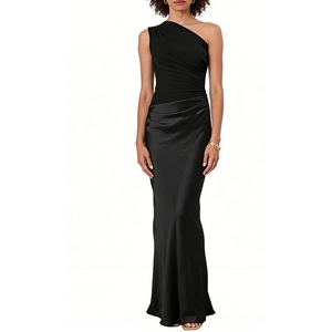 เดรสยาวรัดรูปไหล่เดียวสำหรับผู้หญิง - ชุดราตรีทรงเอ-ซิมเมทริคแฟชั่น - Product Image 3
