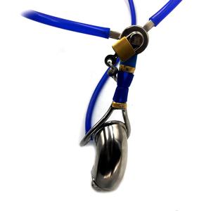 BDSM เข็มขัดจักรพรรดิดำแบบปรับได้เต็มที่,เข็มขัดพรหมจรรย์สเตนเลสสตีลอุปกรณ์ล็อกอวัยวะเพศชายเกมสำหรับผู้ใหญ่ - Product Image 3