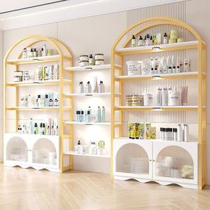Exhibidor Arqueado, Estante de Exhibición para Minoristas, Estructura de Madera, Soporte para Empaques de Cosméticos y Bebidas, para Pared de Tienda o Salón - Product Image 1