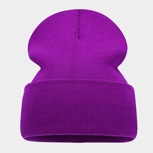 90G Dày Kẹo Màu Mùa Đông Mũ Lạnh Phụ Nữ Đan Mũ Ấm Mùa Thu Màu Rắn Đồng Bằng Tùy Chỉnh Logo Khuyến Mại Beanie - Product Image 5